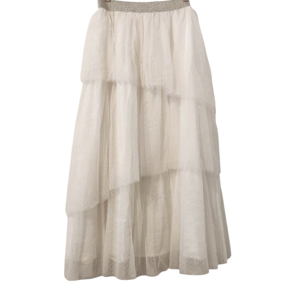 Asymmetrical Tiered Ruffle Tulle Skirt
